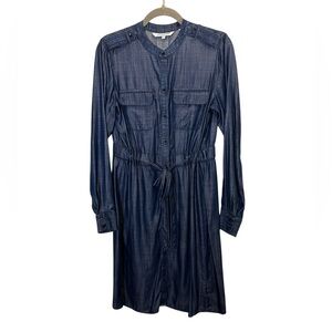 Foxcroft Women’s Western Denim Long Sleeve Shirt Dress sz 6